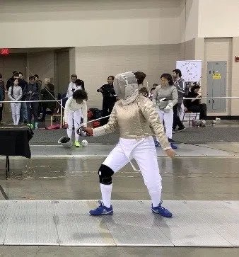 Sujin fencing during competition