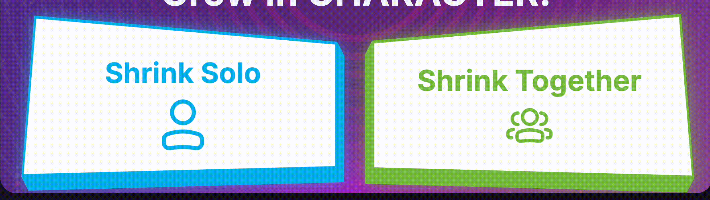 Onboarding shrink solo and shrink together buttons