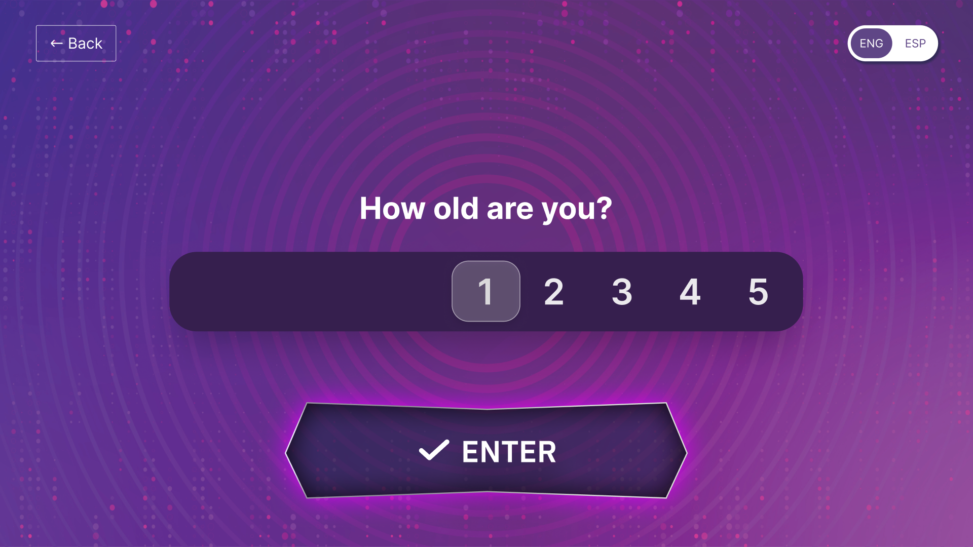 Age for data collection screen
